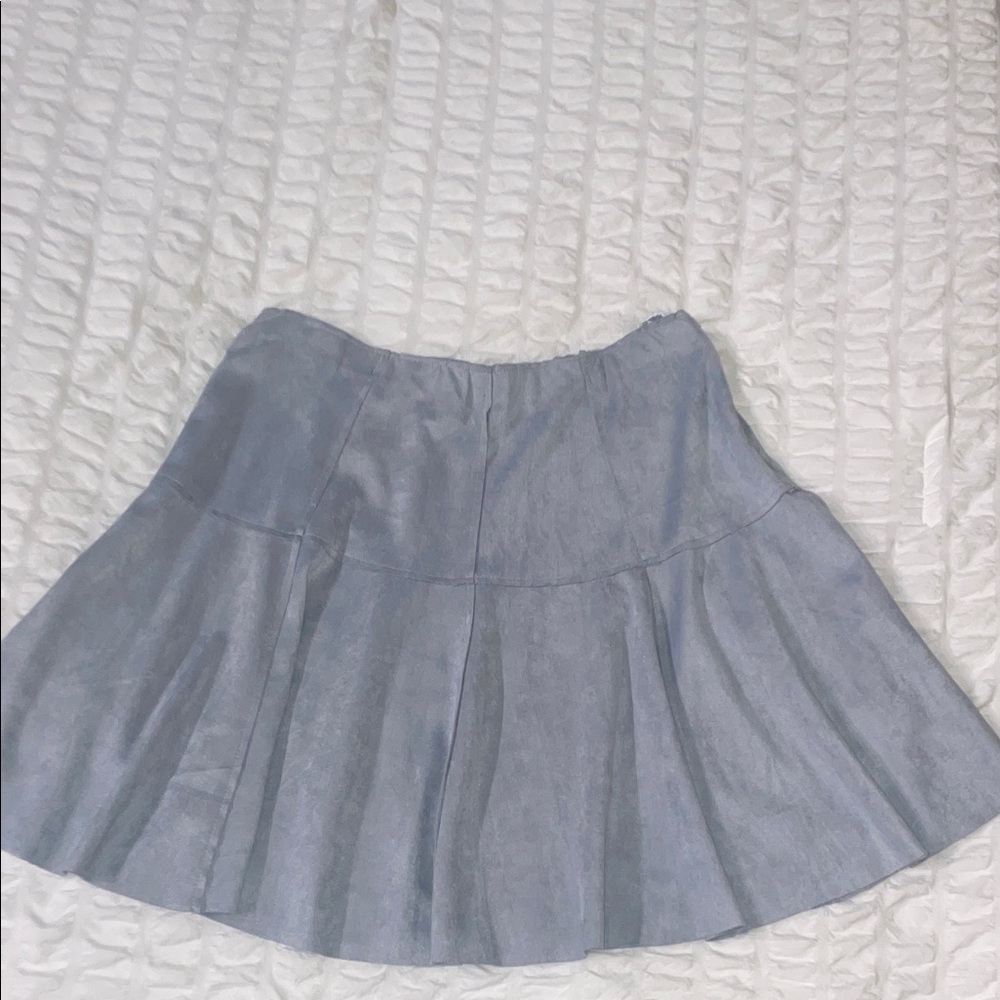 🌟NWT Chic Grey/Light Blue A-Line Skirt